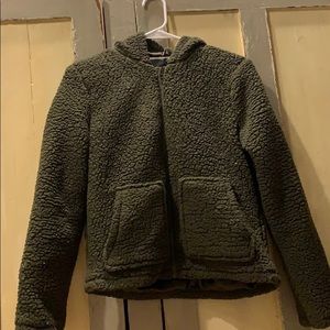 army green zip up jacket